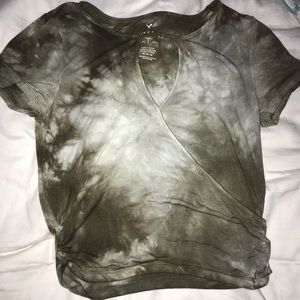 American eagle cropped tie dye wrap top